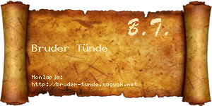 Bruder Tünde névjegykártya